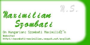 maximilian szombati business card